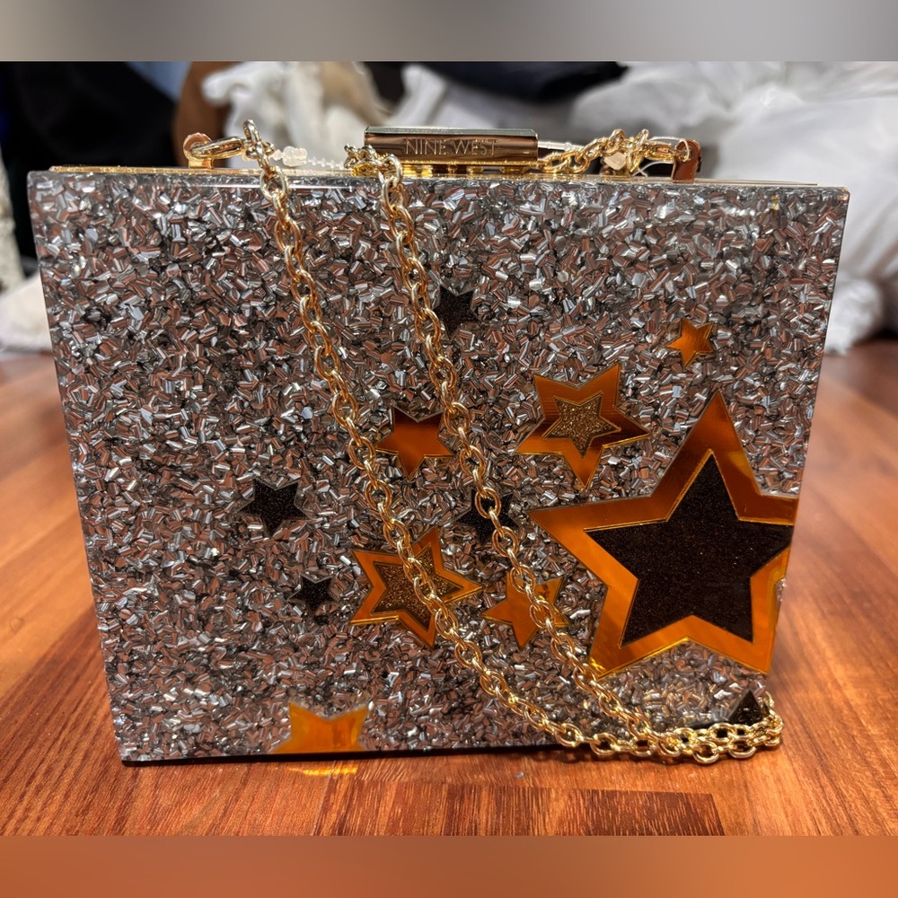 Nine West Metallic Star Clutch